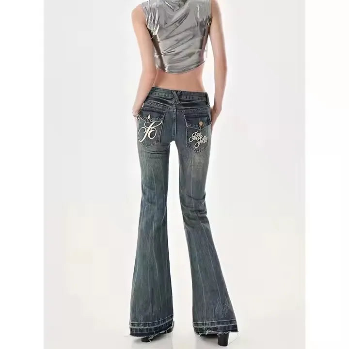 Y2K Vintage Low Waist Micro Flare Jeans