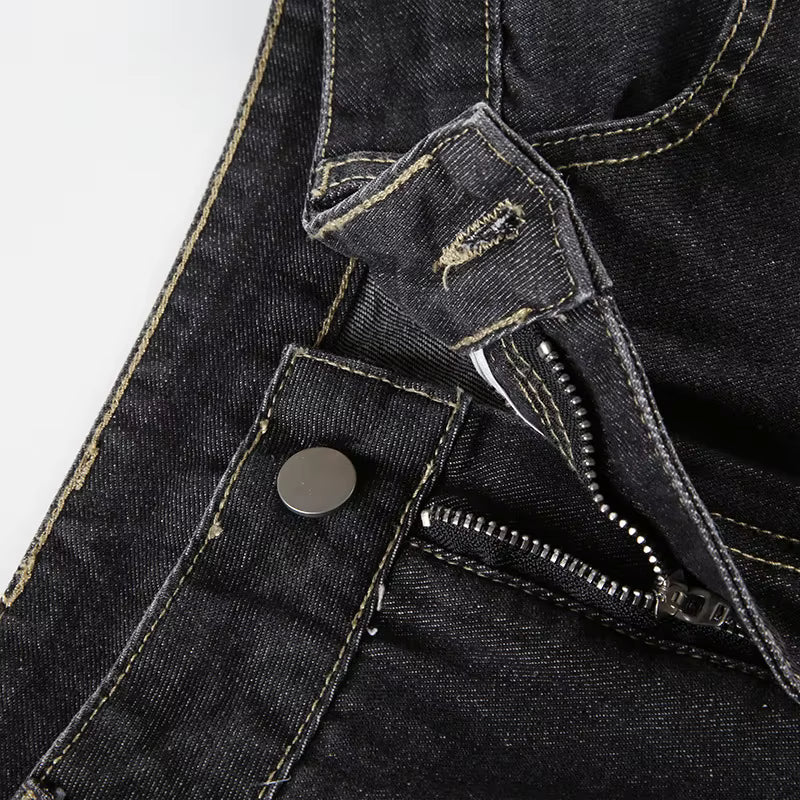 Y2K Floral Embroidery Low Rise Flared Jeans