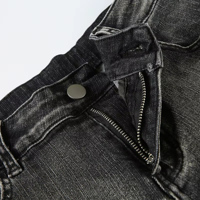 Y2K Low Rise Flared Jeans – Beaded Detail